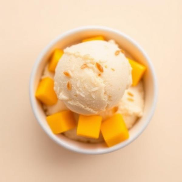 Mango Sticky Rice ice cream scoop