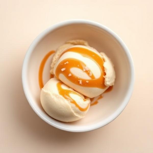 Salted Caramel Swirl ice cream scoop